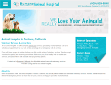 Tablet Screenshot of humaneanimalhospitalfontana.com